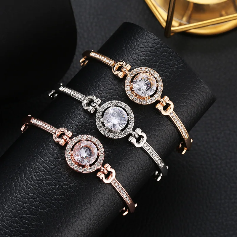 

Japan and South Korea fashion rose gold bracelet accessories ladies with zircon crystal jewelry