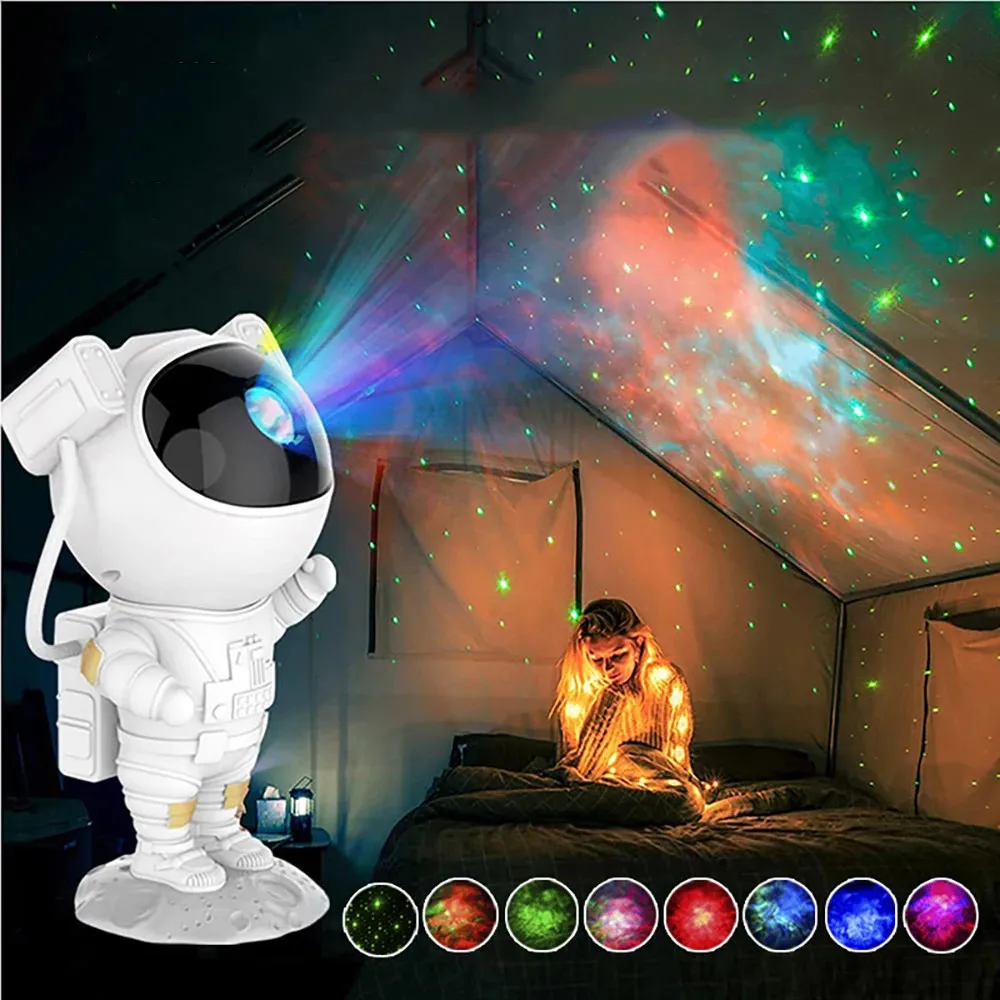 

Astronaut Starry Sky Projector Lamp Remote Control Northern Lights Colorful Nebula Atmosphere LED Light Creative Ornaments Gifts