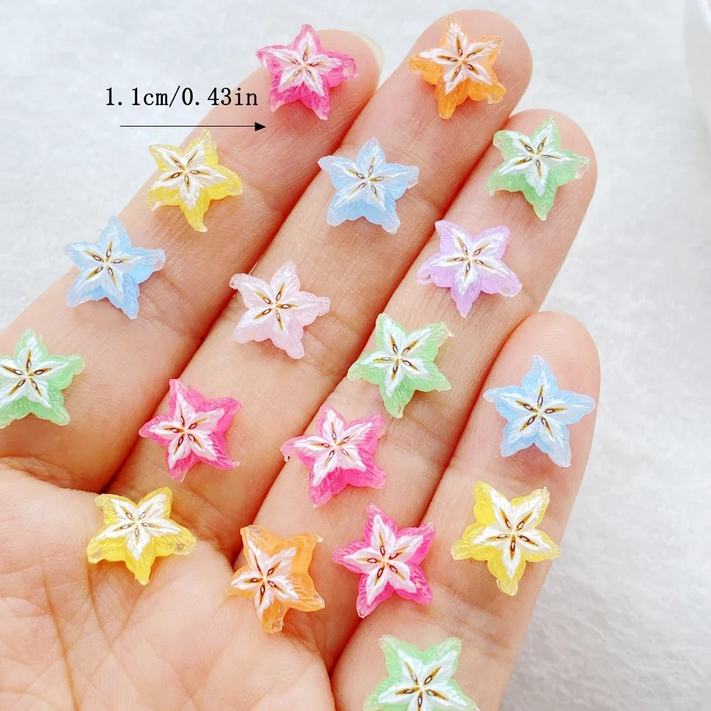 

50 шт. полимерные 3D звезды для декорирования ногтей TSXJY