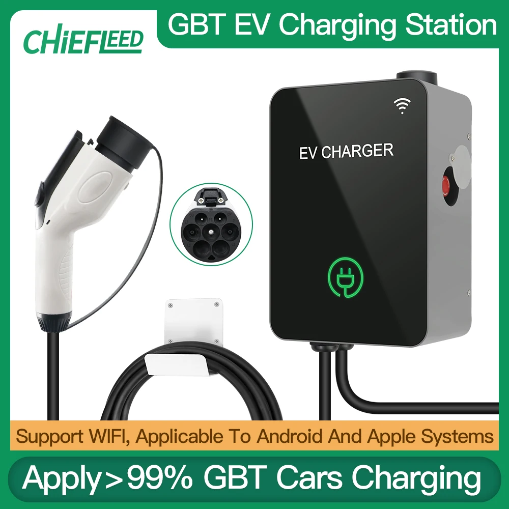 

Chief leed Walbox для GBT китайская автомобильная зарядка ID4 6 EV зарядная станция 32 А 380 кВт 22 кВт домашняя зарядка в RFID карты Поддержка Wi-Fi