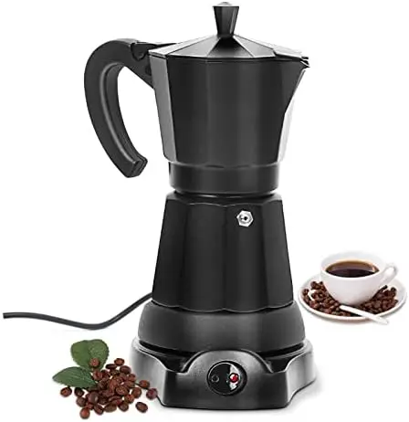 

Pot Coffe Maker 6 Cup, Espresso Coffee Maker Cafeteras Electricas Italian Coffee Pot Espresso Makers Portable Aluminum Mocha P