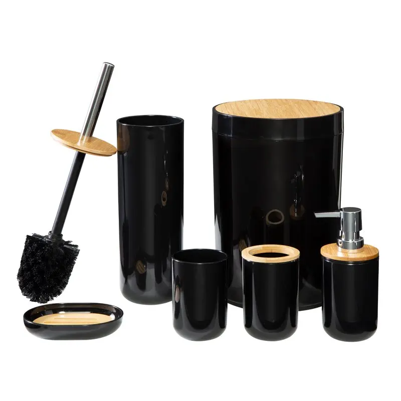 

6-Piece Complete Bathroom Accessories Set (Black)