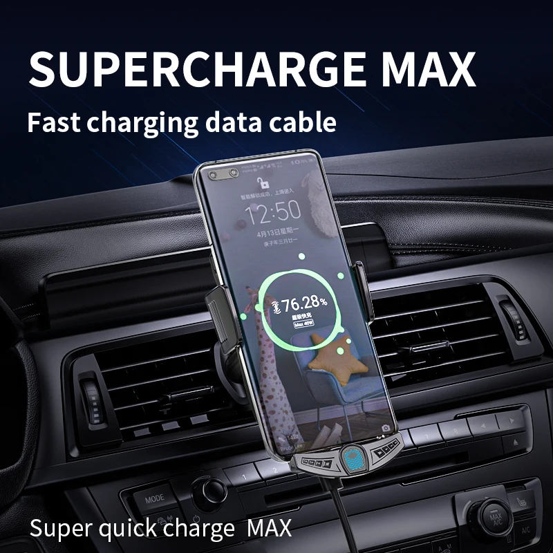 40W Fast Magnetic Phone Charger for Huawei Mate40 P40 Pro P40 Infrared Sensor Car Charger Holder for Xiaomi for Samsung Note20