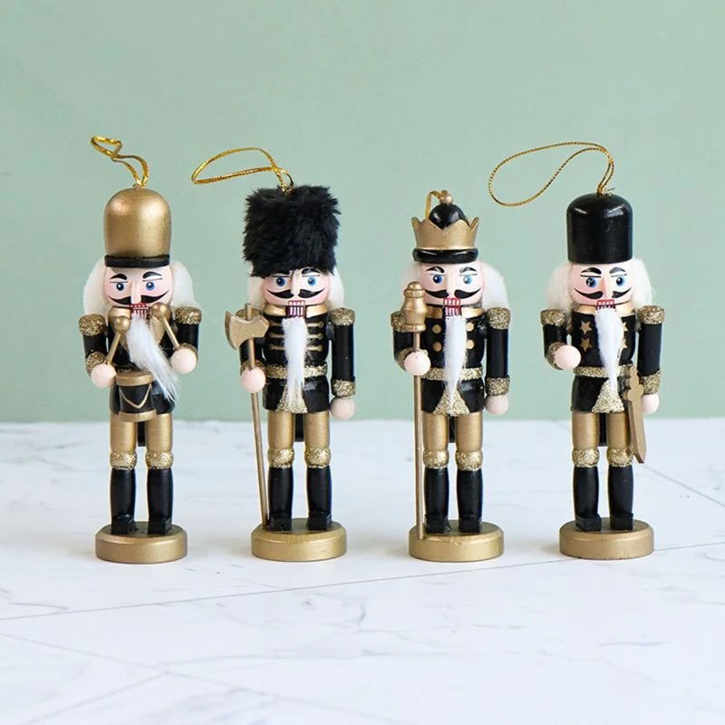 

Christmas Nutcracker Doll Pendant Creative Glittering Doll Ornament for Party