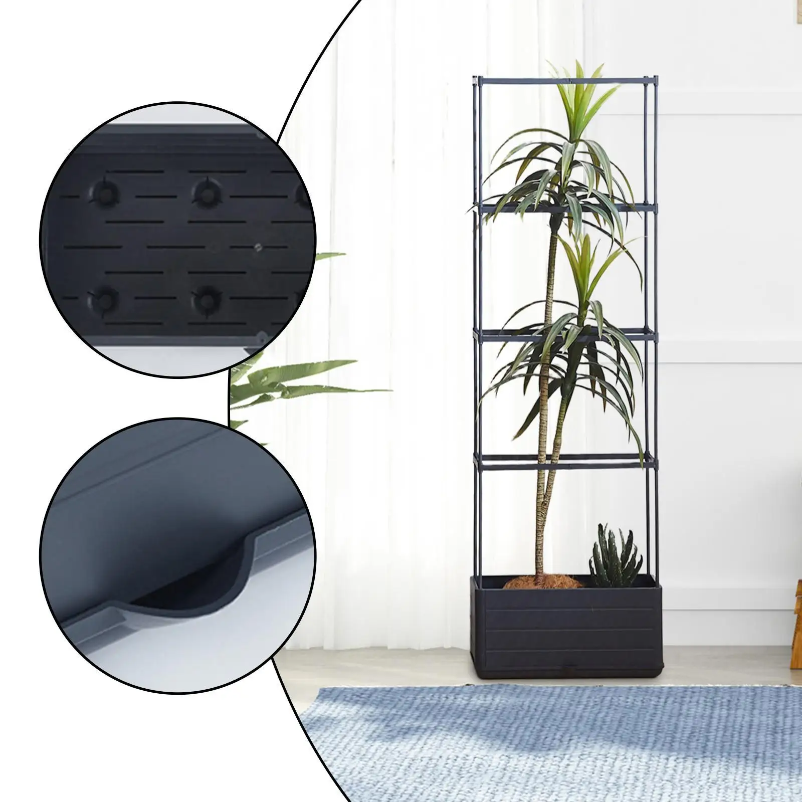 Planter Box with Trellis Plant Pot Vertical Gardening Self Watering Tomato Planter Box with Trellis Plant Pot Vertical Gardening Self Watering Tomato