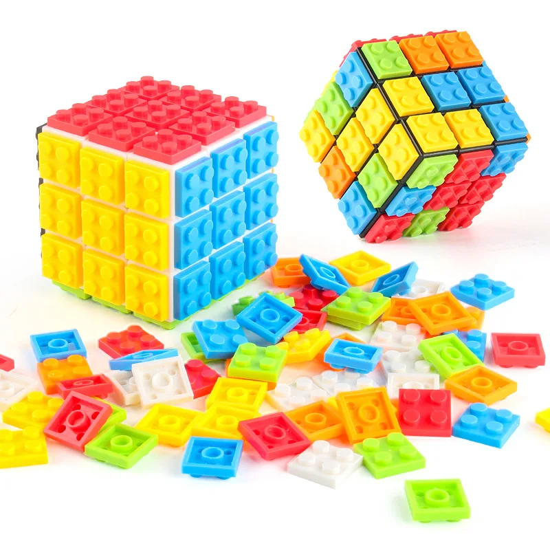 

Building Blocks Magic Cube Toy Brick 3D Magic Children's Puzzle Early Education Brain Teaser Gifts for Puzzle Game Adults Kids