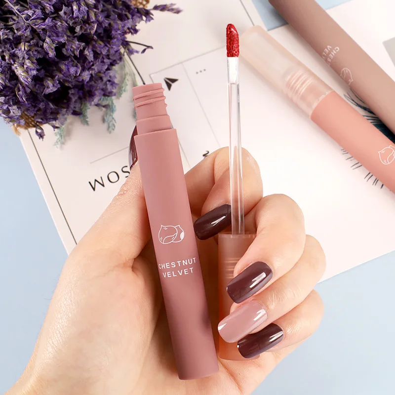 

6 Colors Nude Liquid Lipsticks Waterproof Velvet Matte Lip Gloss Long Lasting Non-stick Cup Lip Tint Makeup Pigment Cosmetics