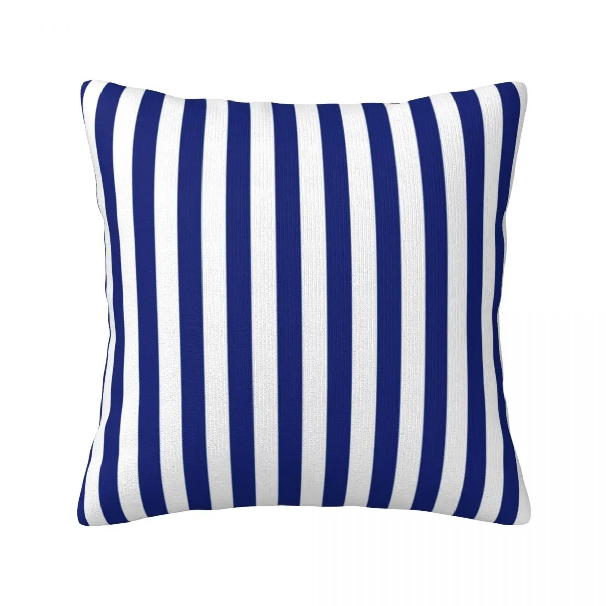 

Nautical Design Pillow Case Vertical Navy Blue Stripes Polyester Hugging Pillowcase Zipper Summer Retro Cover