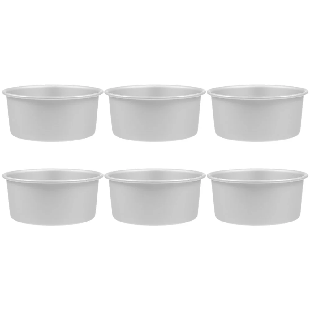 

6 Pcs Pudding Cup Cake Molds DIY Metal Mini Pans Aluminum Alloy Mould Mousse Baking Moulds