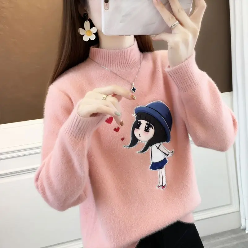 Hikigawa шикарный модный корейский мультфильм девушки норковые свитера Осень Зима