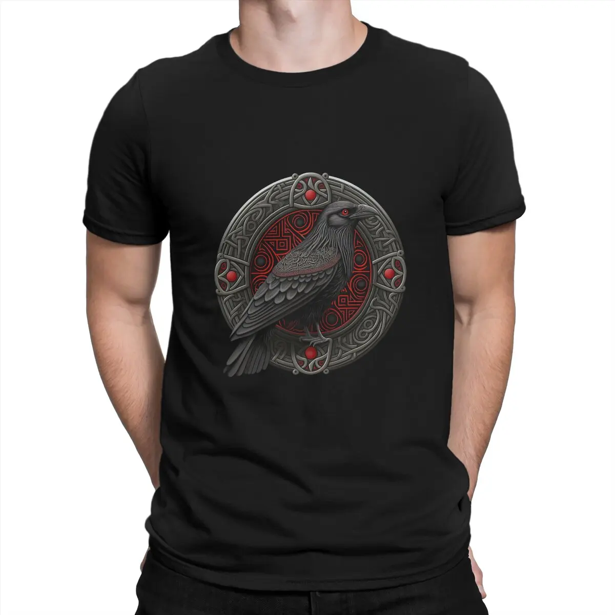 

Raven Classic Black TV Play Viking Men T Shirt Fibre Graphic O-Neck Polyester TShirt Harajuku