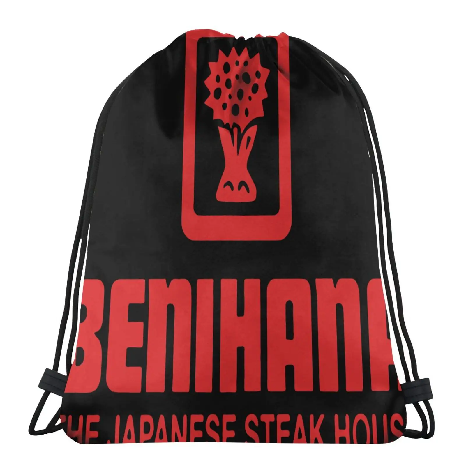 

Японская модная сумка Benihana Steakhouse, зеркальный Карманный Рюкзак, ранцы, мешок, сумка для обуви, школьная Хлопковая Сумка, веревочная сумка