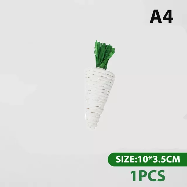 

Rabbit Chew Toy Bite Grind Teeth Toys Corn Carrot Woven Balls for Tooth Cleaning Radish Molar Toys Pet Supplies 1pc