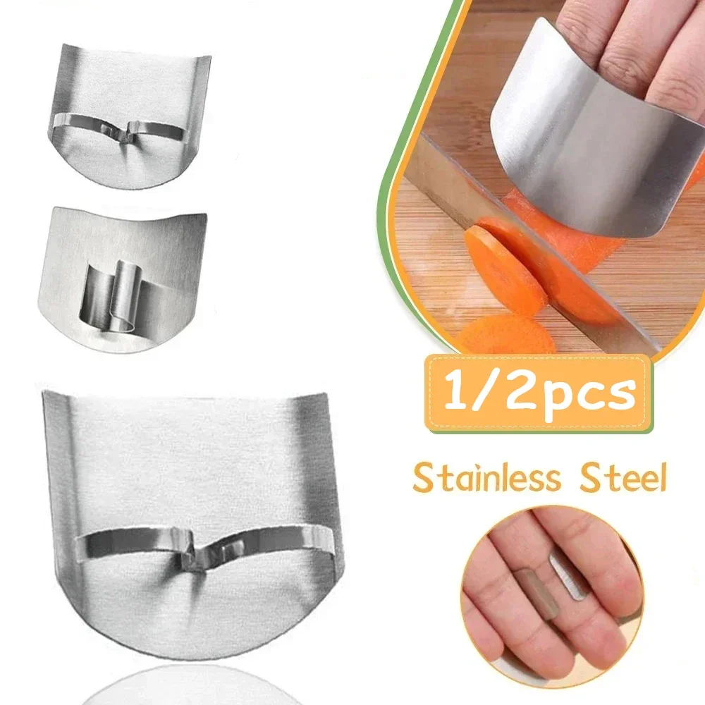 

1/2Pcs Stainless Steel Finger Protector Anti-cut Finger Guard Safe Vegetable Cutting Hand Protecter Kitchen Gadgets Accessories