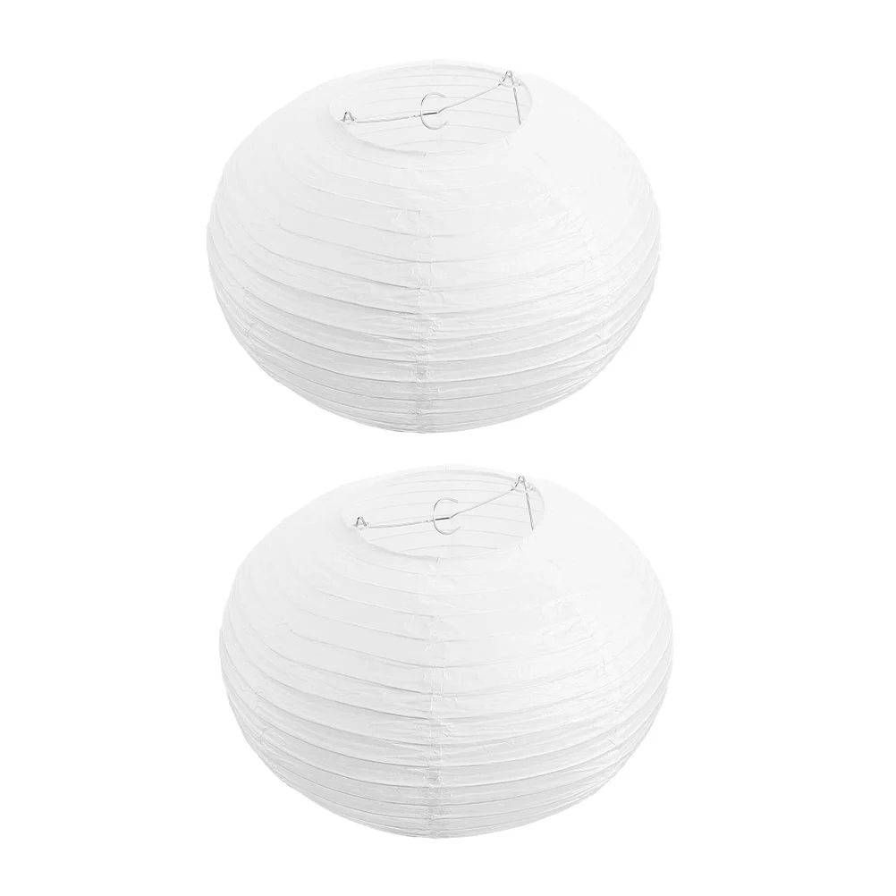 

White Round Chinese Paper Lanterns: 2pcs Japanese Paper Lanterns Lamp Shade Rustic Lamp Cover Chandelier Lamp Shade for Table