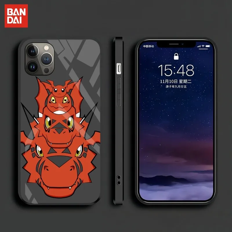 

BANDAI Terriermon Digimon Tamers Phone Case Tempered Glass For IPhone 13 12 Mini 11 Pro Max X XS XR SE 2020 7 8 Plus 6 6S Funda