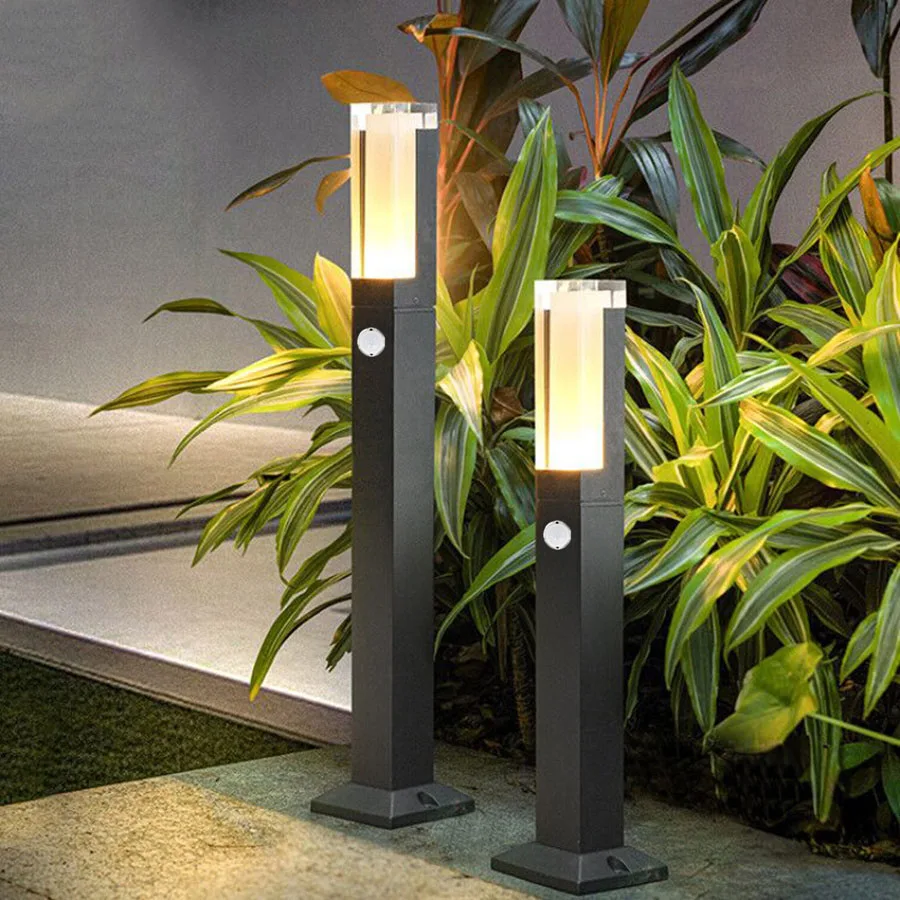 

Outdoor Waterproof IP65 10W PIR Motion Sensor LED Lawn Lamp With Stake Aluminum Pillar Light Garden Path Landscape Bollard Light