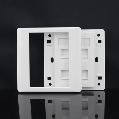 Гнездо rj45 модульный 4 порта cat5e cat6 Keystone белый pc настенная Лицевая панель без инструментов настенная панель 86 мм четыре порта