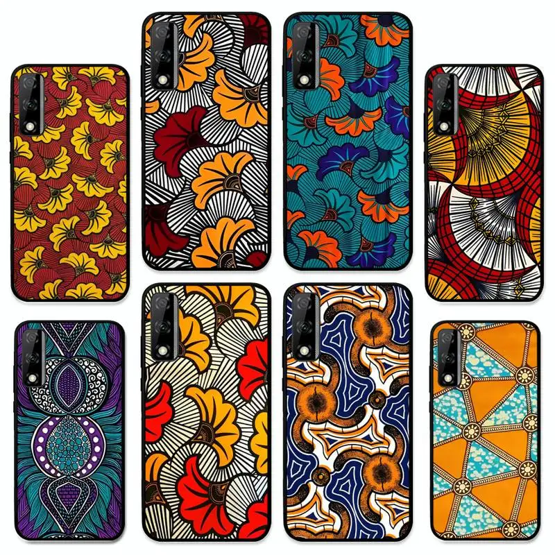 

African Style Fabric Print Phone Case For Y9 6 7 5 Prime Enjoy 7s 7 8 plus 7a 9e 9plus 8E Lite Psmart Shell