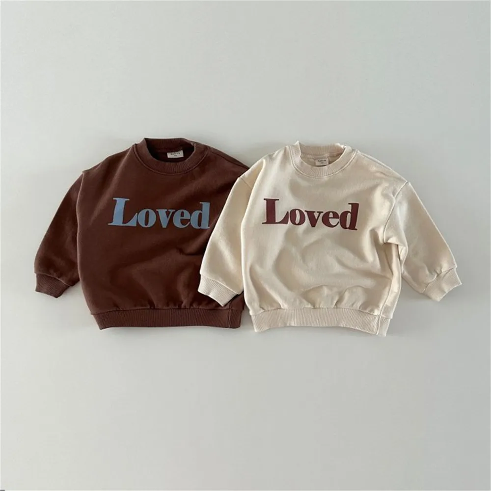 

New Kids Hoodies Autumn Children Casual Sweatshirt Fashion Letter Design Baby Tops Toddler Boys Girls Pullover Clothes