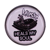 music heals my soul enamel pin wrap clothes lapel brooch fine badge fashion jewelry friend gift