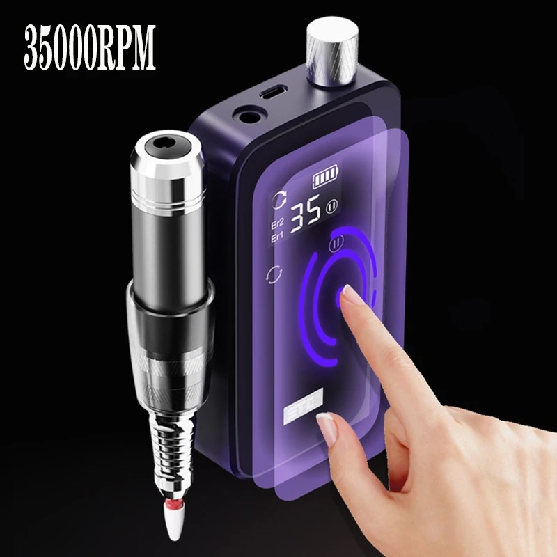 

35000RPM Portable Rechargeable Electric Nail Drill Manicure Machine Nail Art Salon Equipment For Acrylic Gel Polish Nail Grinder