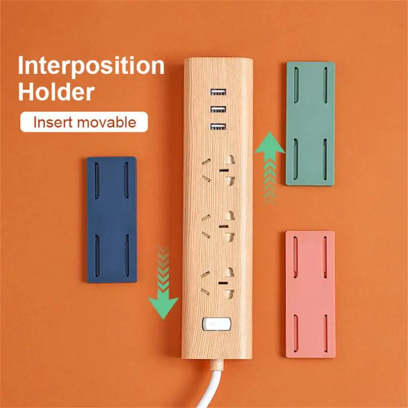 

Powerful Self-adhesive Desktop Socket Fixer Traceless Home Cable Wire Organizer Racks Wall-mounted Punch-free Plug Fixer Home