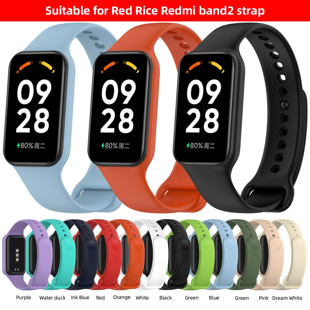 

Silicone Watchstrap For Redmi Band 2 Easy Installation Breathable Smartwatch Replacement Wristband Comfortable Light Watchband