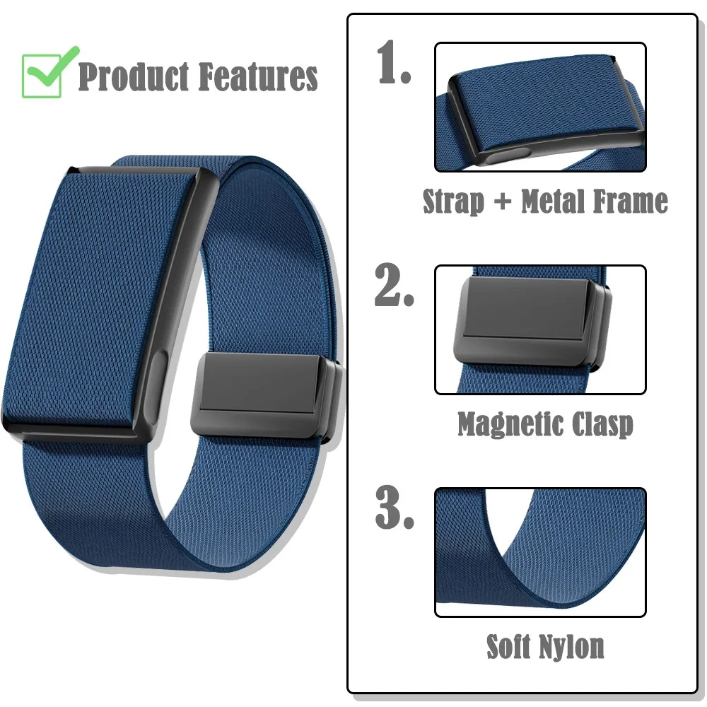 Фото Нейлоновый магнитный ремешок для Amazfit Helio, эластичная дышащая петля, регулируемый спортивный браслет для Amazfit Helio Sport №2