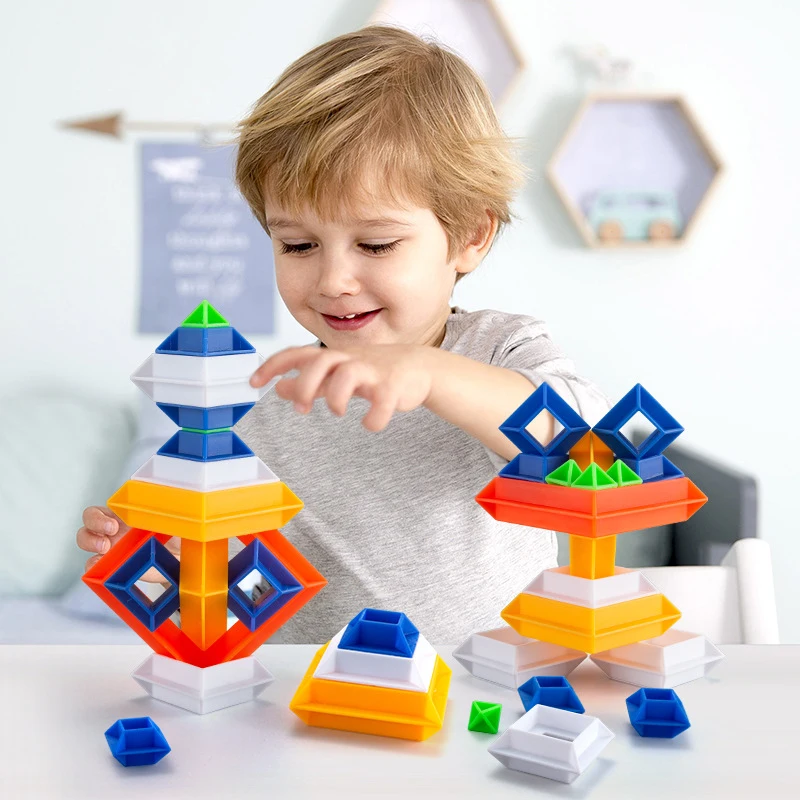 Пирамида Монтессори строительные блоки детская игрушка набор для укладки 3D