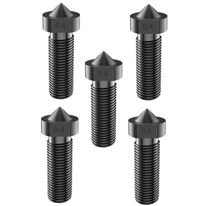 

5PCS For 3D Printer High Temperature Resistant M6 Thread Hardened Steel Nozzle, For E3D Sidewinder X1