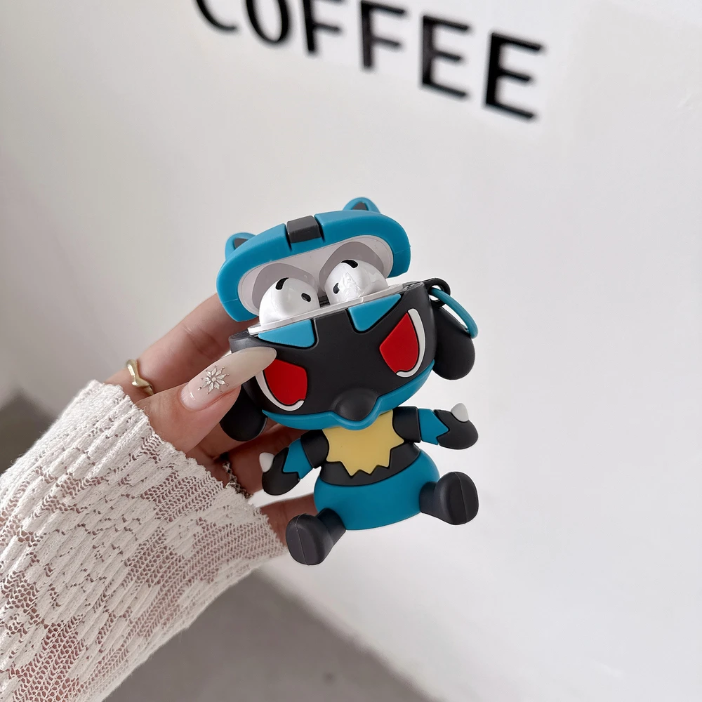 Чехол для наушников 3D Pocket Monsters Pokemon Lucario Riolu для Airpods 4 2 3 Pro 3 2, защитный чехол для беспроводной Bluetooth-гарнитуры (art.: 3920dc5e71f74) - 3920dc5e71f74
