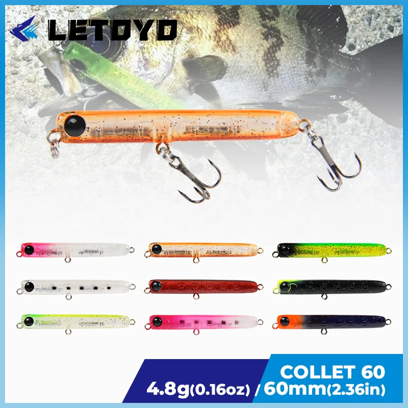 

LETOYO, 60 мм, 4,8 г, Карандаш для морской рыбалки, приманка, вращающиеся мини-Воблеры, приманка для рыбной ловли в лесу, искусственная микро-приман...