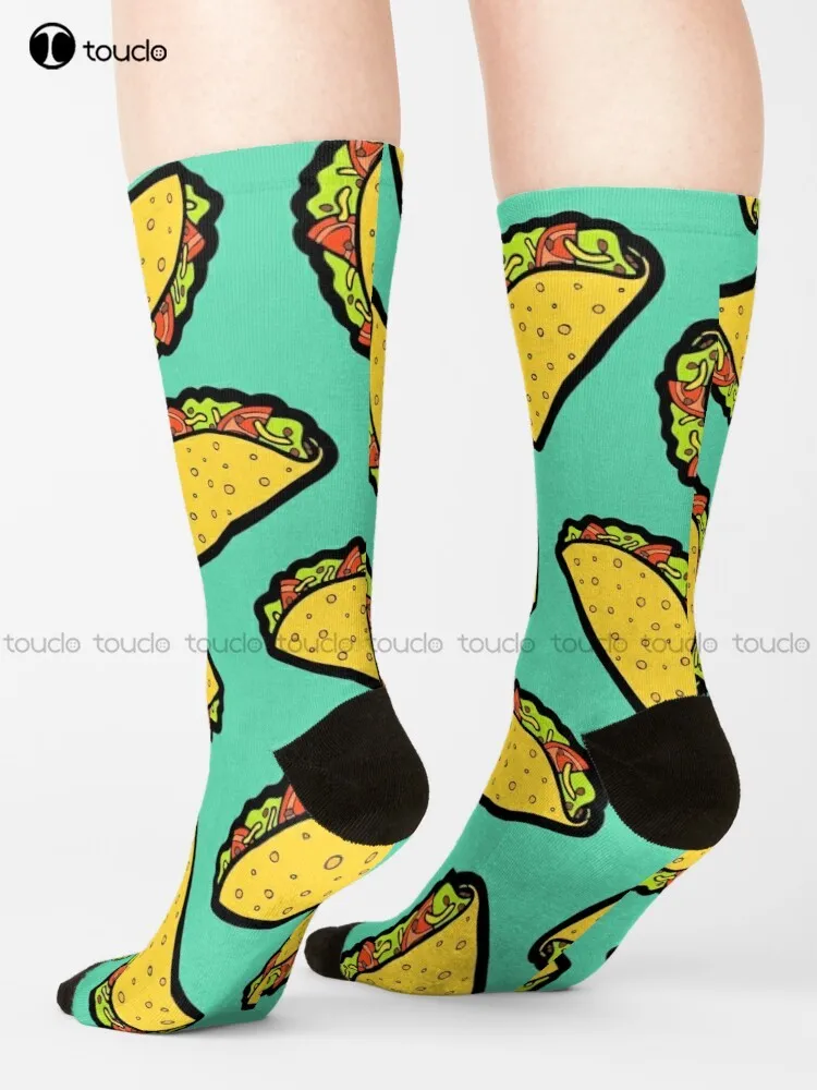 

It'S Taco Time! Socks Slipper Socks For Men Street Skateboard Socks Personalized Custom Unisex Adult Teen Youth Socks Gd Hip Hop