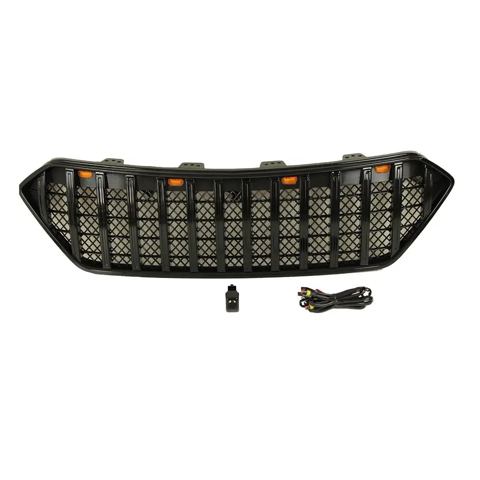 

Suitable for Hyundai Santa Fe 2013 2014 2015 2016 Auto Parts Other Exterior Accessories Black Front Grill Car Grille with Lights