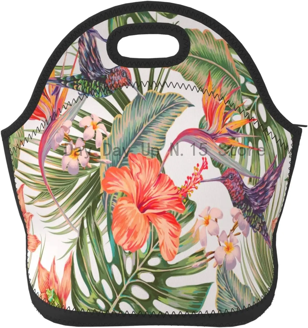 

Колибри тропические листья цветы цветочный дизайн высокая емкость ланч-тоут изолированный ланчбокс для женщин взрослых подростков студен...