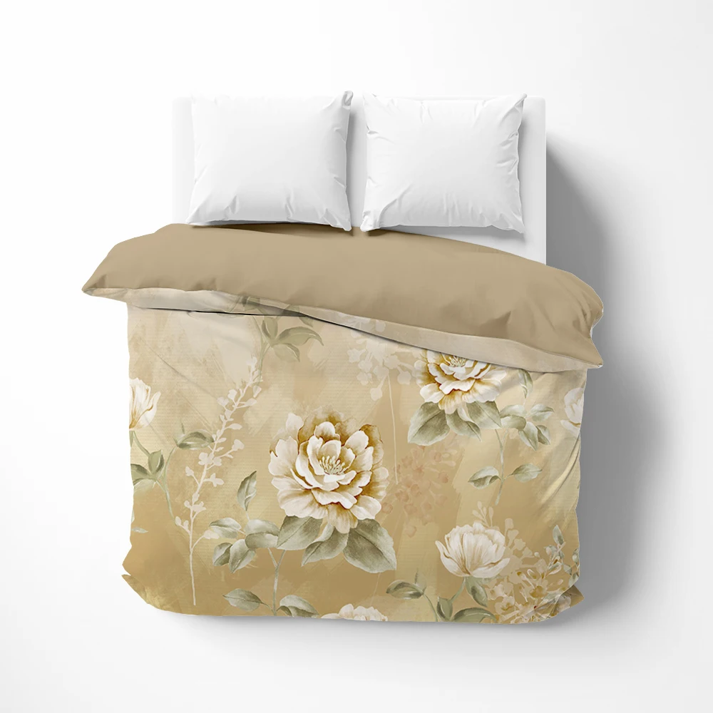 

1Pc Luxury Duvet cover Quilt Cover Blanket/Comfortable Case flower Bedding 140x200 150x200 135x200 240x220 Customized size Khaki