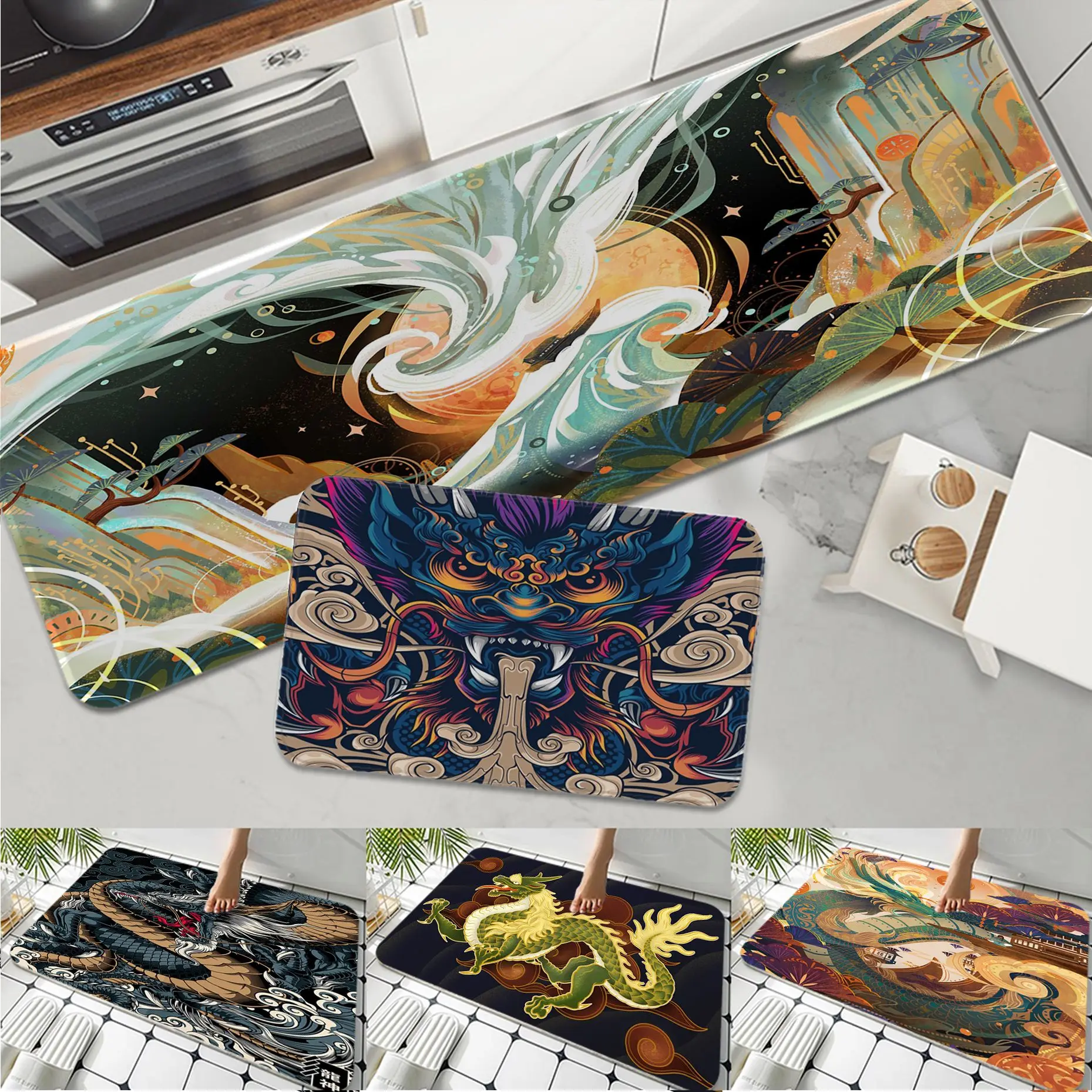

Chinese Style Door Mat Nordic Style Home Doormat Bathroom-Toilet Mats Bedroom Bedside Mats