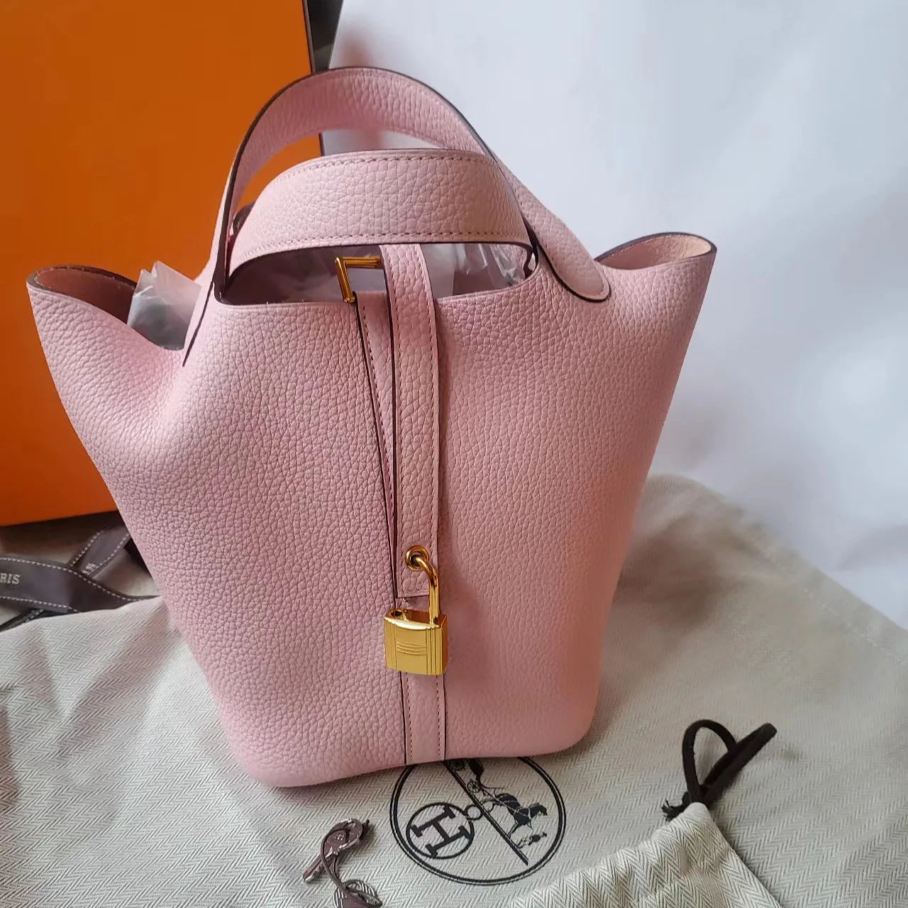 2023 New Genuine Leather Premium High Capacity Versatile Vegetable Basket Bucket Bag