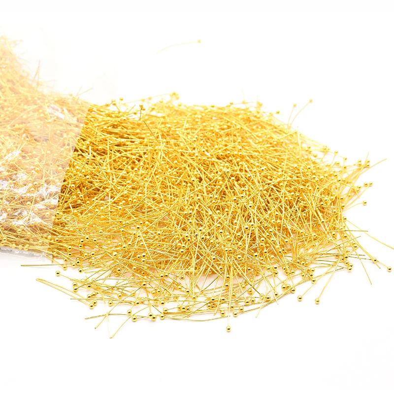 

200 Pcs 25mm Metal Iorn Ball Pins 14K Golden Steel DIY Making Jewelry Necklace Bracelets Pendants Accessory Accessories