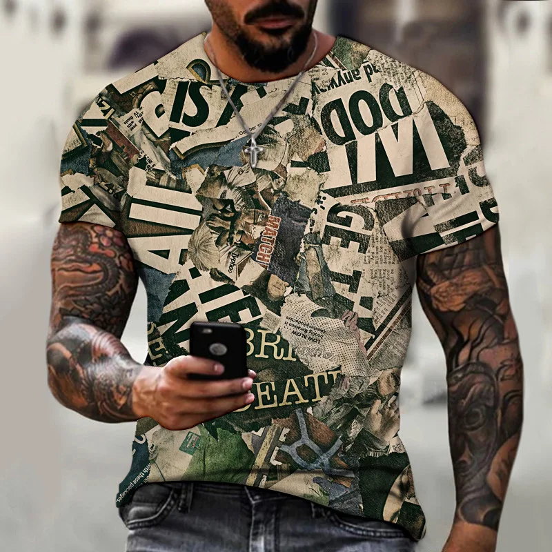 

2022 Summer T-Shirt Short Sleeve Casual Style Polyester O-Collar Clothes 3D Printing Easy To Wash Pattern Fashion Men's Wear New
