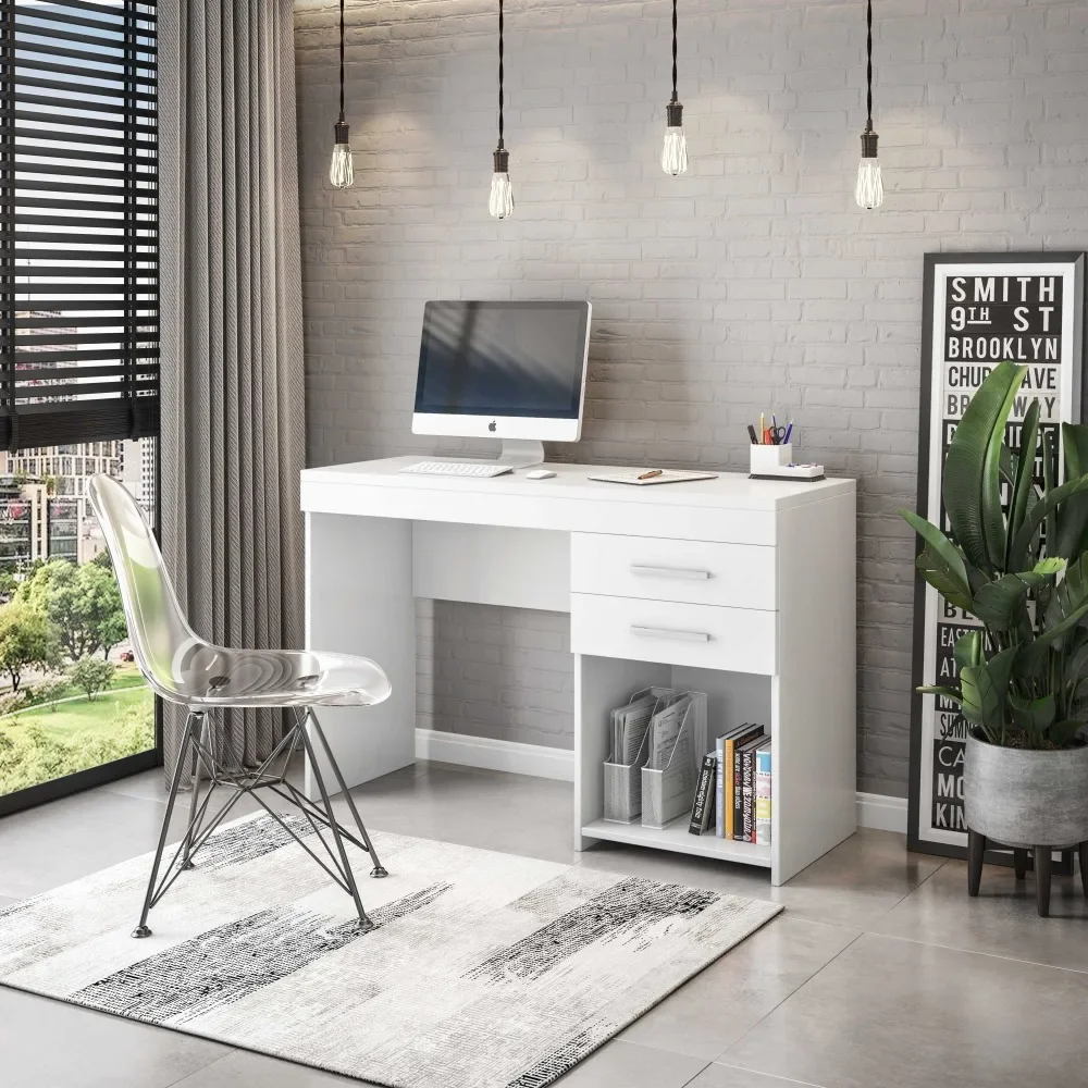 Новый компьютерный стол Techni Mobili Brown 2023 для домашнего офиса или спальни с ящиками