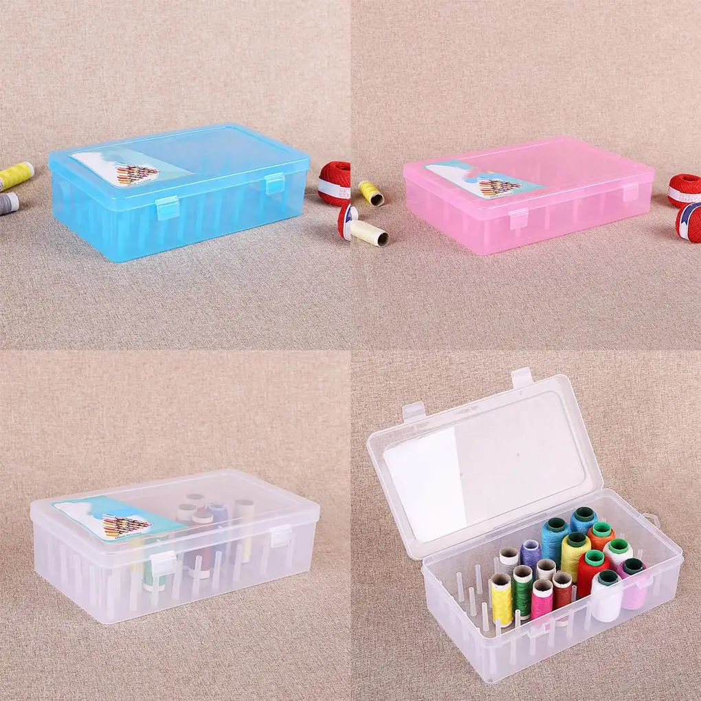 

Sewing Thread Storage Box 42 Pieces Spools Bobbin Carrying Case Container Holder Craft Spool Organizing Case Sewing Storage