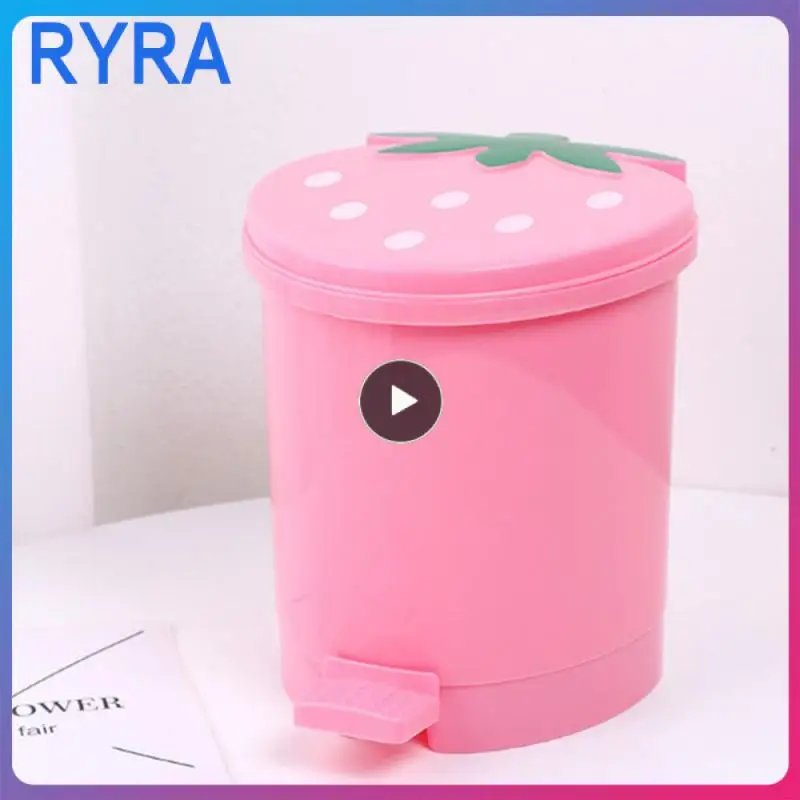 

Easy To Clean Desktop Trash Can Fashion And Beautiful Storage Bucket Household Strawberry Shaped Strawberry Bucket Home Supplies