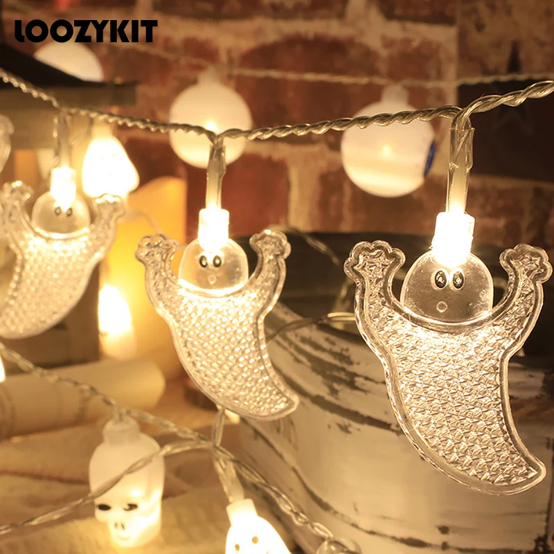 

Christmas Thanksgiving Halloween LED String Lights Portable Pumpkin Ghost Skeletons Lights for Home Bar Halloween Party Decor