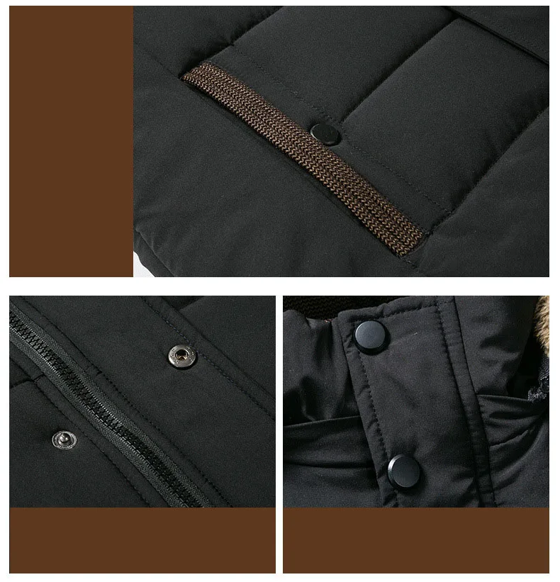 Men's windproof Hooded Fur Collar Parka Jacket 2023 Winter New Warm Thick Fleece Coat Fashion Casual Overcoat Male Asian Size