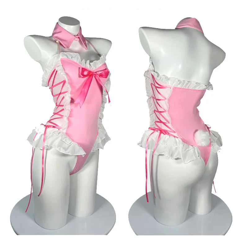 Боди женское на шнуровке с оборками и открытой спиной |