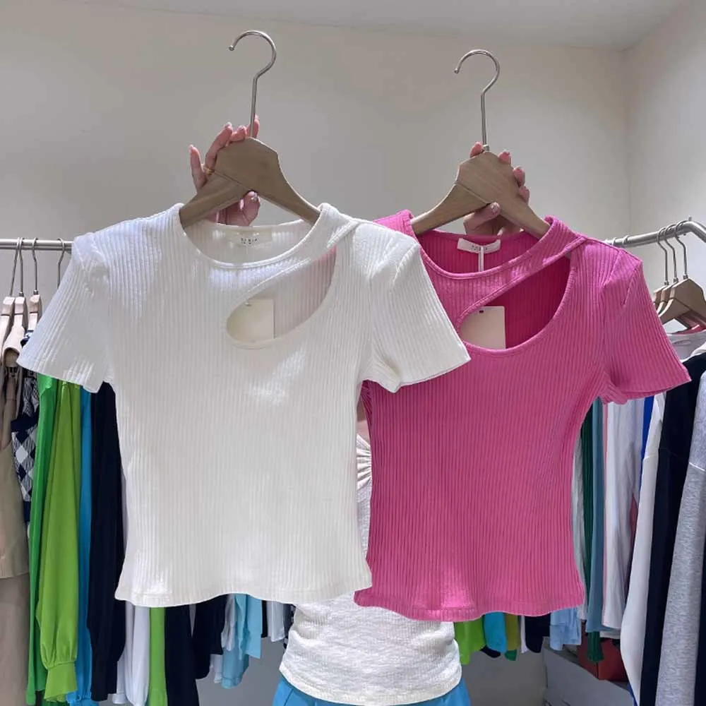 

New Summer Top Sexy T Shirt Women Elasticity T-Shirt Summer Tee Woman Clothes Slim Tshirt Female Skinny Cotton Short Sleeve Tops