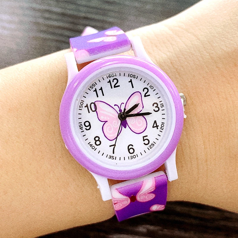 

Часы Детские кварцевые с принтом бабочек, силиконовые, конфетные, желеобразные
