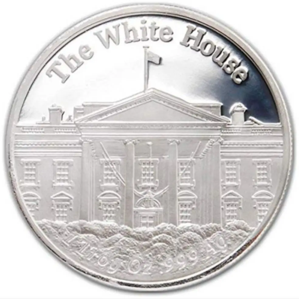 Американский 45-й президент Дональд Трамп Посеребренная алмазная памятная монета